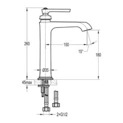 Flova Liberty Tall Mono Basin Mixer With Clicker Waste - Oil Rubbed Bronze -Vado Sale Store litbas orb flova liberty tall basin mixers techimage