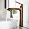 Flova Liberty Tall Mono Basin Mixer With Clicker Waste - Oil Rubbed Bronze -Vado Sale Store litbas orb flova liberty tall basin mixers lifestyle2