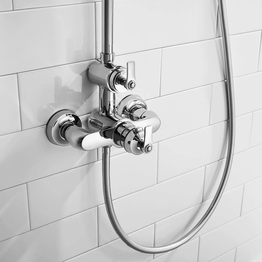 Flova Liberty Exposed Thermostatic Shower Column With Overhead Rainshower & Handset Kit - Chrome 5 Flova Liberty Exposed Thermostatic Shower Column With Overhead Rainshower & Handset Kit - Chrome - Image 3