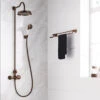 Flova Liberty Exposed Thermostatic Shower Column With Overhead Rainshower & Handset Kit - Oil Rubbed Bronze