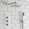 Margot Concealed Shower Valve, 300mm Head & Handset - 180mm Ceiling Arm 1 Margot Concealed Shower Valve, 300mm Head & Handset - 180mm Ceiling Arm -Vado Sale Store margot concealed two outlet shower bundle lifestyle5B15D