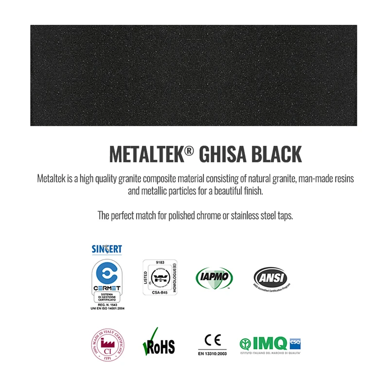 Reginox Ego Titanium Grey Granite Compact Single Bowl Kitchen Sink With Reversible Drainer & Waste Kit - 860 X 500mm 20 Reginox Ego Titanium Grey Granite Compact Single Bowl Kitchen Sink With Reversible Drainer & Waste Kit - 860 X 500mm - Image 18