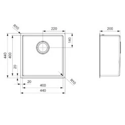 Reginox Miami 1 Bowl Gunmetal Stainless Steel Inset / Undermount Kitchen Sink - 440 X 440mm 9 Reginox Miami 1 Bowl Gunmetal Stainless Steel Inset / Undermount Kitchen Sink - 440 X 440mm -Vado Sale Store miami 40x40 tech 1