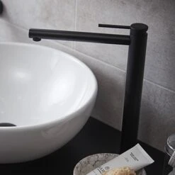 Miller Matt Black Tall Mono Basin Mixer With Free Flow Waste