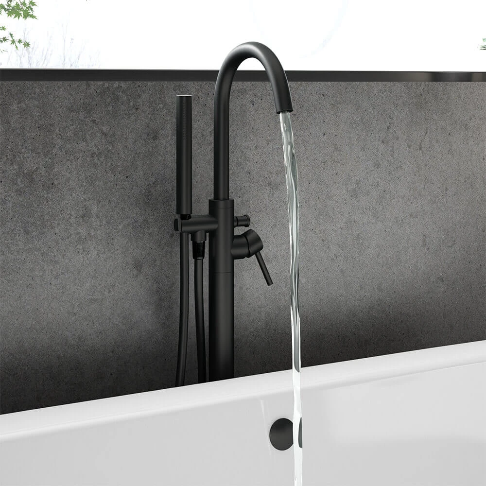Harbour Clarity Matt Black Floorstanding Bath Shower Mixer & Shower Kit 3 Harbour Clarity Matt Black Floorstanding Bath Shower Mixer & Shower Kit