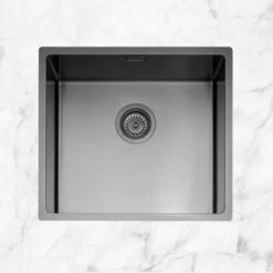 Caple Mode 1 Bowl Inset Or Undermount Gunmetal Brushed Stainless Steel Sink & Waste Kit - 490 X 440mm 8 Caple Mode 1 Bowl Inset Or Undermount Gunmetal Brushed Stainless Steel Sink & Waste Kit - 490 X 440mm -Vado Sale Store mode045 gm lifestyle 2