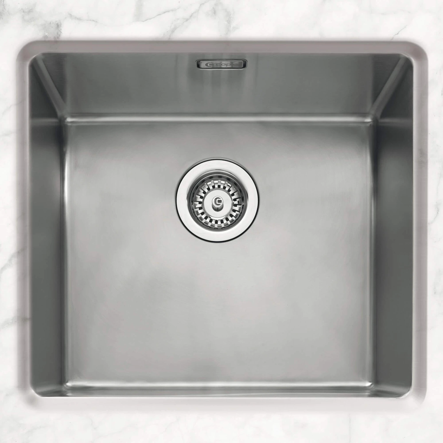 Caple Mode 1 Bowl Inset Or Undermount Brushed Stainless Steel Sink & Waste Kit - 490 X 440mm 4 Caple Mode 1 Bowl Inset Or Undermount Brushed Stainless Steel Sink & Waste Kit - 490 X 440mm - Image 2