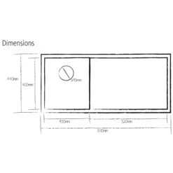 Caple Nada 1 Bowl Satin Stainless Steel Sink & Waste Kit With Right Hand Drainer - 1010 X 440mm 9 Caple Nada 1 Bowl Satin Stainless Steel Sink & Waste Kit With Right Hand Drainer - 1010 X 440mm -Vado Sale Store na100 tech