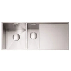 Caple Nada 1.5 Bowl Satin Stainless Steel Sink & Waste Kit With Left Hand Drainer - 1010 X 440mm
