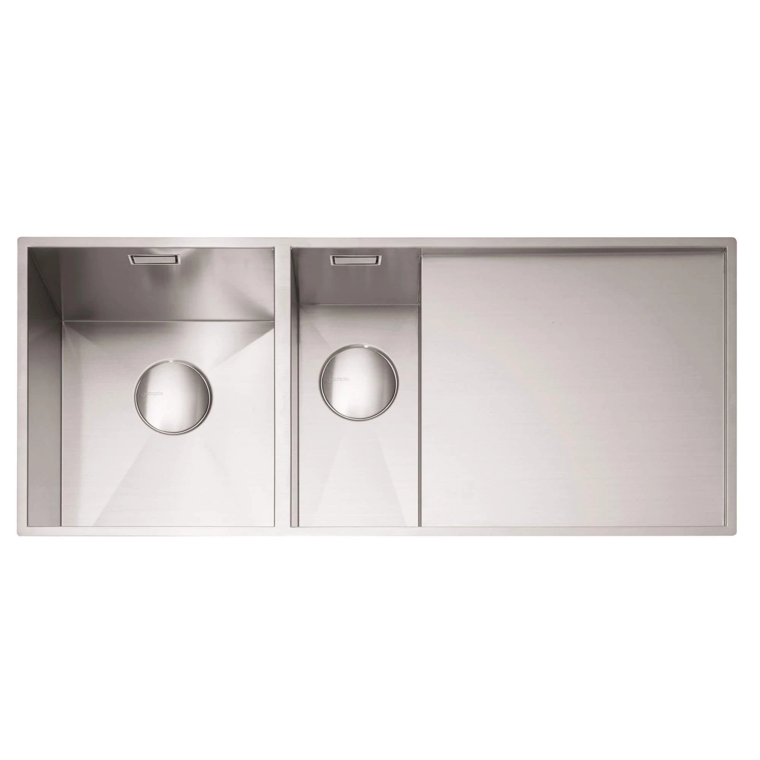 Caple Nada 1.5 Bowl Satin Stainless Steel Sink & Waste Kit With Left Hand Drainer - 1010 X 440mm 3 Caple Nada 1.5 Bowl Satin Stainless Steel Sink & Waste Kit With Left Hand Drainer - 1010 X 440mm