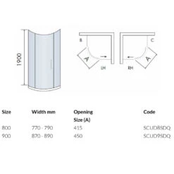 Harbour I8 Easy Clean 1200x900 1-Door Quadrant Shower Enclosure - 8mm Glass 19 Harbour I8 Easy Clean 1200x900 1-Door Quadrant Shower Enclosure - 8mm Glass -Vado Sale Store new isola qds8ducs pv