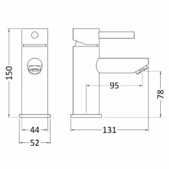 Nuie Series 2 Single Lever Mono Basin Mixer With Clicker Waste -Vado Sale Store nuie series 2 single lever mono basin tap tech