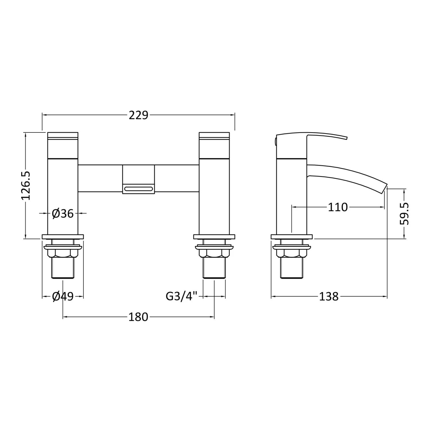 Nuie Sinclair Bath Filler 4 Nuie Sinclair Bath Filler - Image 2