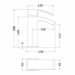 Nuie Vibe Midi Waterfall Mono Basin Mixer -Vado Sale Store nuie vibe midi waterfall mono basin tap tech