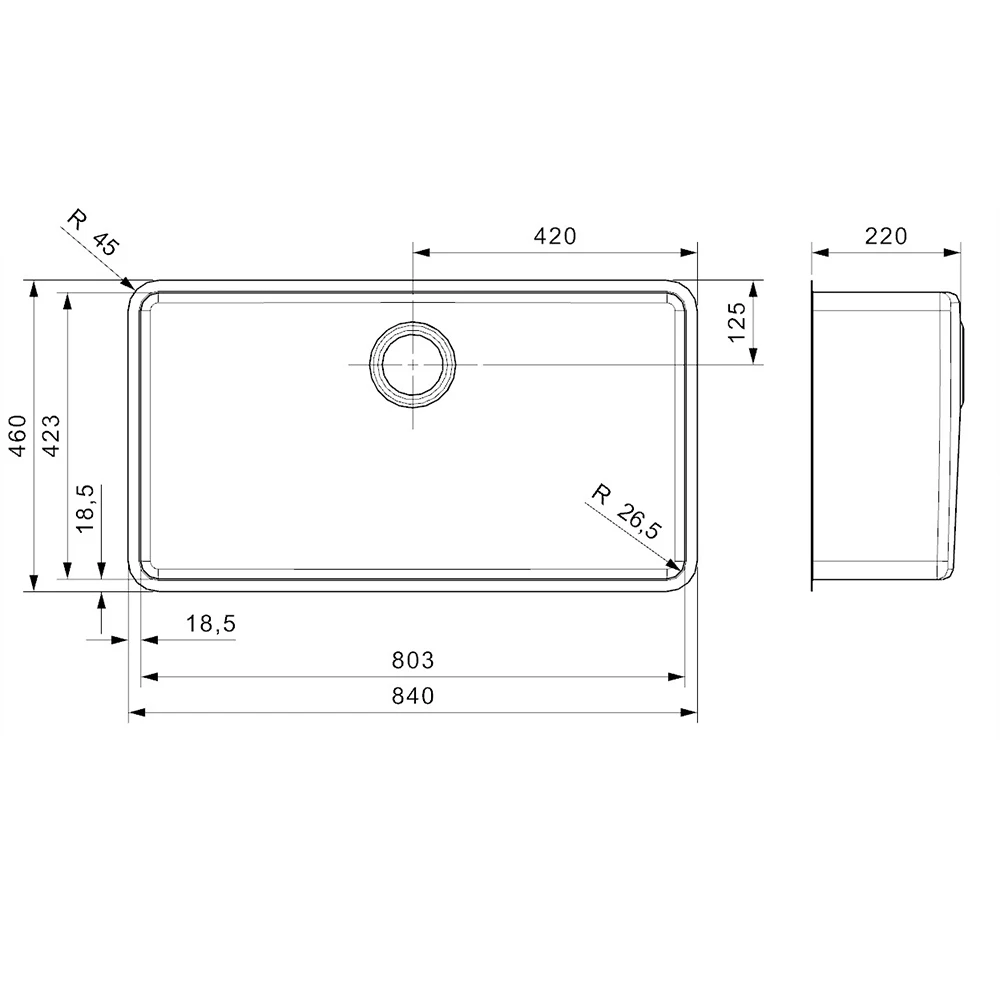 Reginox Ohio Single Bowl Stainless Steel Undermount Or Inset Kitchen Sink & Waste - 840 X 460mm 6 Reginox Ohio Single Bowl Stainless Steel Undermount Or Inset Kitchen Sink & Waste - 840 X 460mm - Image 4