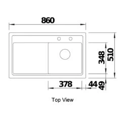 Thomas Denby Opus Compact 1 Bowl White Ceramic Kitchen Sink & Artisan Brass Presto Automatic Waste With Right Hand Drainer - 860 X 510mm -Vado Sale Store opus compact ceramic sink tech drawing