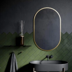 Origins Living Docklands Capsule Mirror - 500mm - Brushed Brass