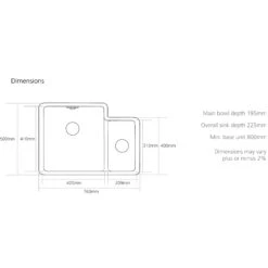 Caple Paladin 1.5 Bowl Inset Or Undermount White Ceramic Kitchen Sink - 760 X 500mm 7 Caple Paladin 1.5 Bowl Inset Or Undermount White Ceramic Kitchen Sink - 760 X 500mm -Vado Sale Store pal760 tech