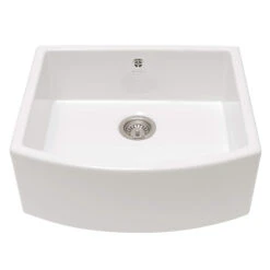Caple Pemberley Single Bowl White Ceramic Belfast Sink - 597 X 531mm