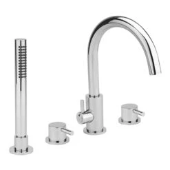 Sagittarius Piazza 4 Hole Bath Tap With Pull Out Shower Head & Hose