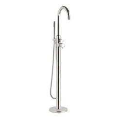 Hudson Reed Thermostatic Single Lever Floor Standing Bath Shower Mixer With Shower Handset And Hose