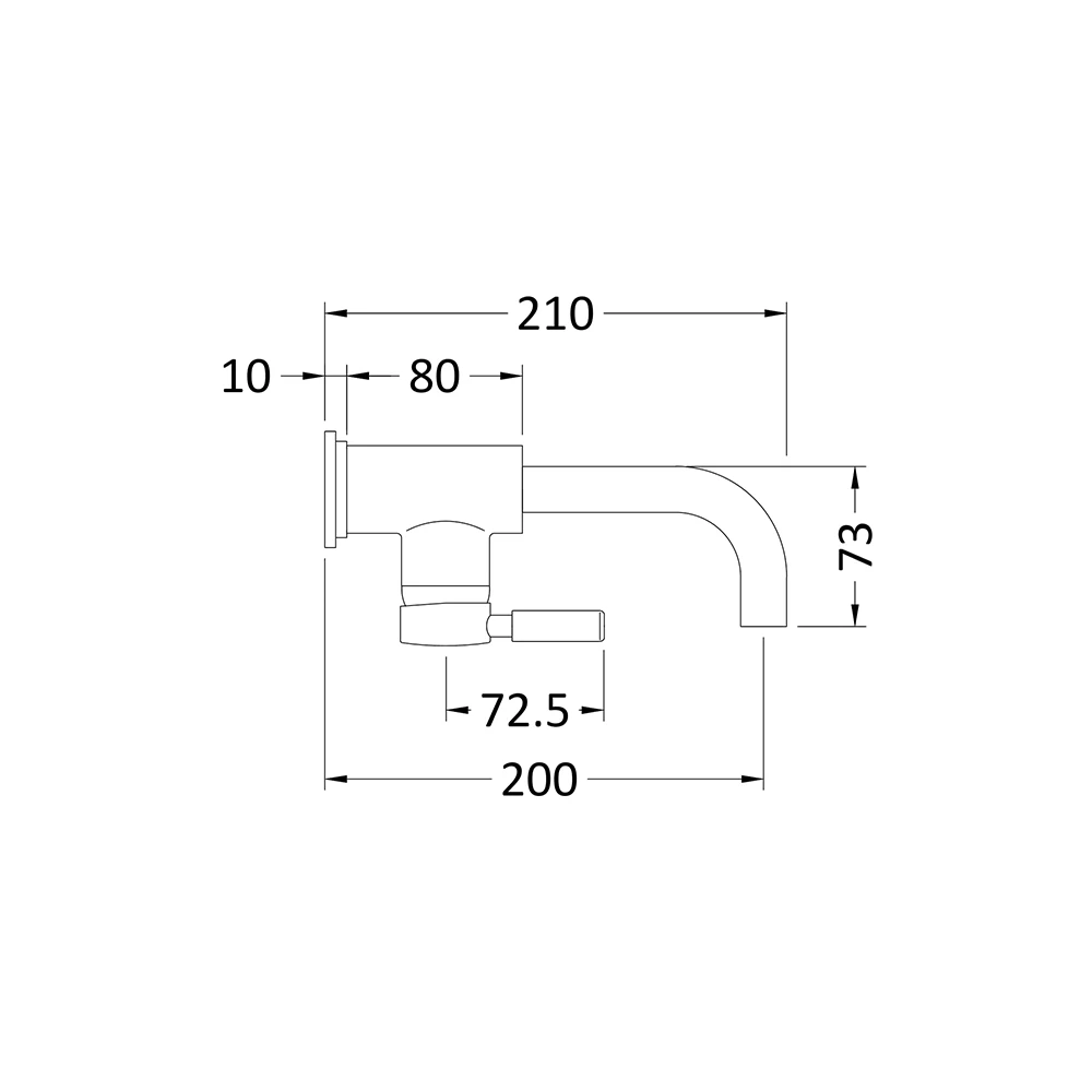 Hudson Reed Tec Single Lever Wall Mounted Side Action Basin Mixer 4 Hudson Reed Tec Single Lever Wall Mounted Side Action Basin Mixer - Image 2