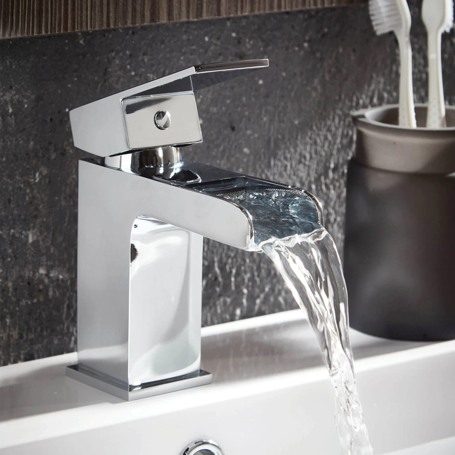 Vellamo Reve Waterfall Basin Mixer Tap & Waste 3 Vellamo Reve Waterfall Basin Mixer Tap & Waste