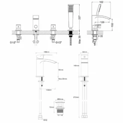 Proflow Tiera Basin Mixer With Clicker Waste & 4 Hole Bath Shower Mixer Value Pack -Vado Sale Store proflow tiera basin mixer and 4 hole bath mixer tech