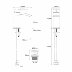 Proflow Tiera Waterfall Basin Mixer With Clicker Waste 9 Proflow Tiera Waterfall Basin Mixer With Clicker Waste -Vado Sale Store proflow tiera waterfall basin mixer tech
