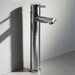 Vellamo Curvo Tall Basin Mixer With Clicker Waste
