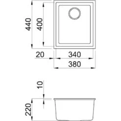 Reginox Quadra 100 Cream Granite Composite Single Bowl Undermount Kitchen Sink & Waste Kit - 380 X 440mm 15 Reginox Quadra 100 Cream Granite Composite Single Bowl Undermount Kitchen Sink & Waste Kit - 380 X 440mm -Vado Sale Store quadra 100 tech