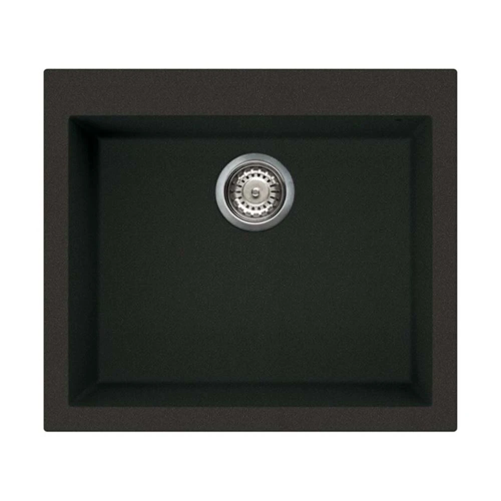 Reginox Quadra 105 Black Granite Composite Single Bowl Undermount Kitchen Sink & Waste Kit - 540 X 440mm 3 Reginox Quadra 105 Black Granite Composite Single Bowl Undermount Kitchen Sink & Waste Kit - 540 X 440mm