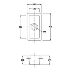 Butler & Rose Gourmet White Ceramic Rectangular 0.5 Bowl Kitchen Sink & Waste Kit - 250mm X 475mm 11 Butler & Rose Gourmet White Ceramic Rectangular 0.5 Bowl Kitchen Sink & Waste Kit - 250mm X 475mm -Vado Sale Store rak gosink7 tech
