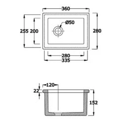 Butler & Rose Laboratory Sink 1 Single Bowl White Ceramic Sink - 360 X 280mm -Vado Sale Store rak labsink1 tech