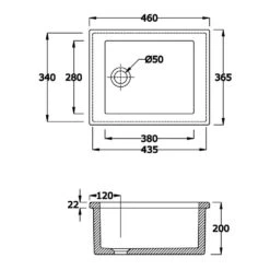 Butler & Rose Gourmet Laboratory White Ceramic Single Bowl Sink - 460mm X 365mm -Vado Sale Store rak labsink4 tech