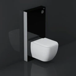 RAK Obelisk Glass Cabinet Cistern Frame For Wall Hung Toilets - Gloss Black