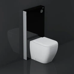 RAK Obelisk Glass Cabinet Cistern Frame For Back To Wall Toilets - Gloss Black