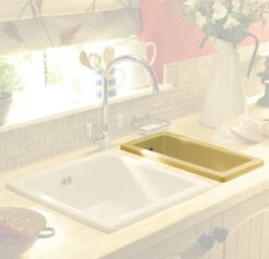 Butler & Rose Gourmet White Ceramic Rectangular 0.5 Bowl Kitchen Sink & Waste Kit - 250mm X 475mm 10 Butler & Rose Gourmet White Ceramic Rectangular 0.5 Bowl Kitchen Sink & Waste Kit - 250mm X 475mm -Vado Sale Store rak solo single bowl 3