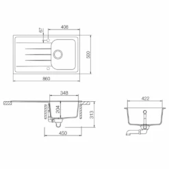 Rangemaster Amethyst Stone Igneous Granite Compact Single Bowl Kitchen Sink With Reversible Drainer & Waste Kit - 860 X 500mm 21 Rangemaster Amethyst Stone Igneous Granite Compact Single Bowl Kitchen Sink With Reversible Drainer & Waste Kit - 860 X 500mm -Vado Sale Store rangemaster amethyst 1 bowl kitchen sink 860x500 tech