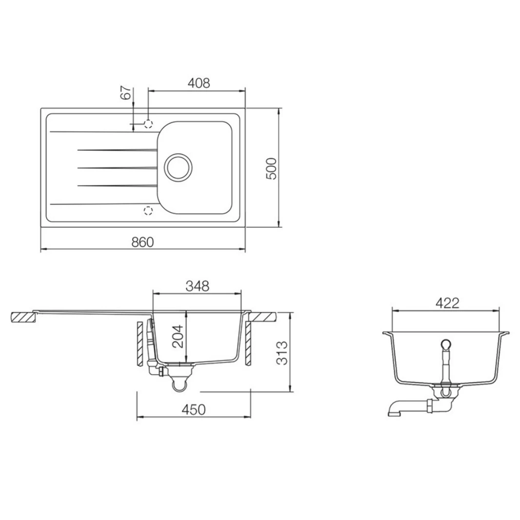 Rangemaster Amethyst Stone Igneous Granite Compact Single Bowl Kitchen Sink With Reversible Drainer & Waste Kit - 860 X 500mm 12 Rangemaster Amethyst Stone Igneous Granite Compact Single Bowl Kitchen Sink With Reversible Drainer & Waste Kit - 860 X 500mm - Image 10