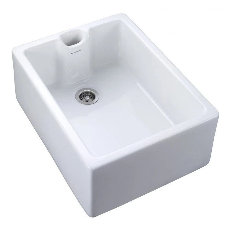 Rangemaster Classic Belfast 1 Bowl White Fire Clay Ceramic Kitchen Sink - 595 X 455mm 3 Rangemaster Classic Belfast 1 Bowl White Fire Clay Ceramic Kitchen Sink - 595 X 455mm