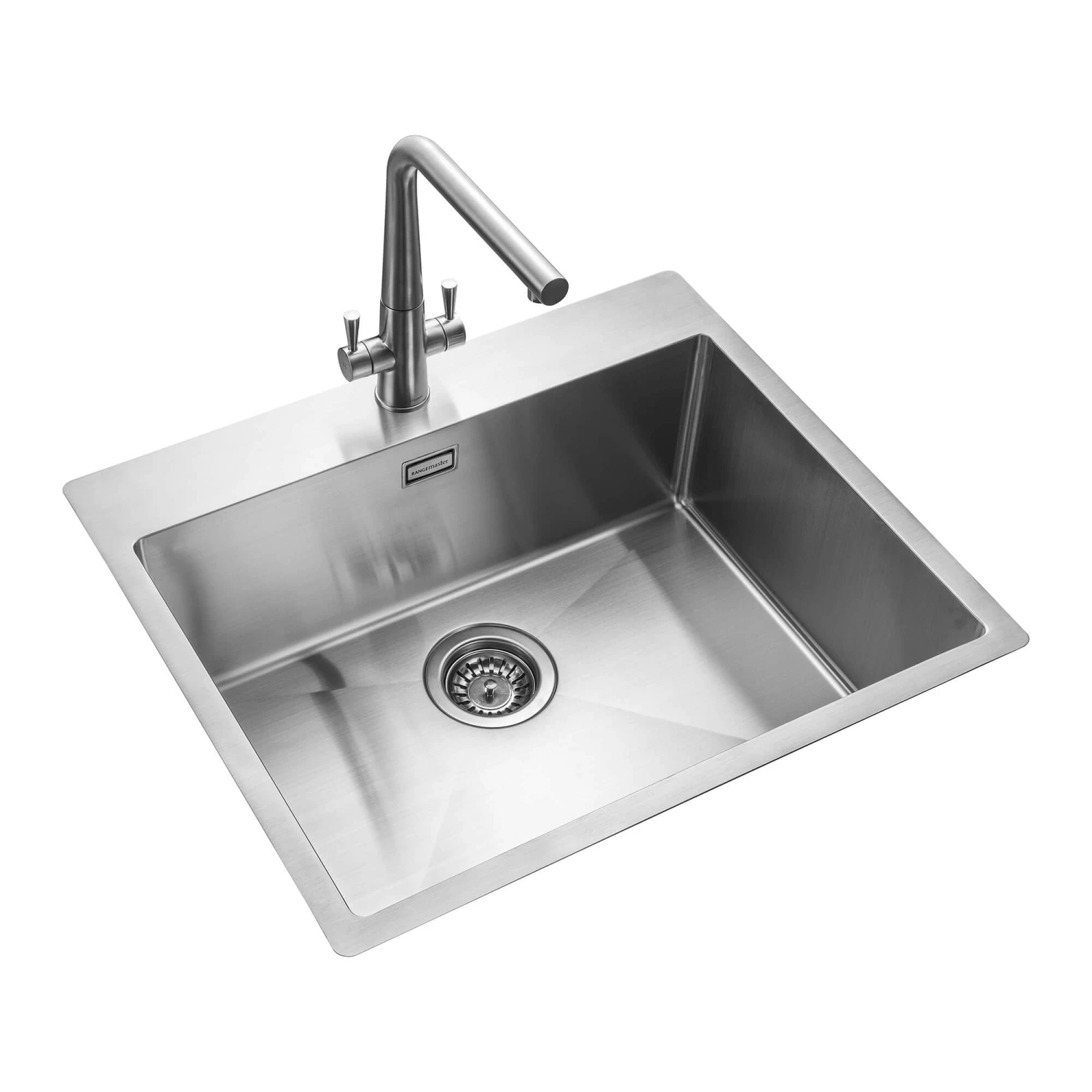 Rangemaster Cosmo 1 Bowl Stainless Steel Inset Kitchen Sink & Waste Kit - 600 X 515mm 4 Rangemaster Cosmo 1 Bowl Stainless Steel Inset Kitchen Sink & Waste Kit - 600 X 515mm - Image 2