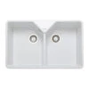 Rangemaster Double Bowl Belfast White Fireclay Ceramic Kitchen Sink & Waste Kit With Overflow - 795 X 491mm -Vado Sale Store rangemaster double bowl belfast white ceramic sink 795x491mm top view