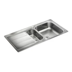 Rangemaster Glendale 1.5 Bowl Brushed Stainless Steel Sink & Waste Kit With Reversible Drainer - 950 X 508mm 12 Rangemaster Glendale 1.5 Bowl Brushed Stainless Steel Sink & Waste Kit With Reversible Drainer - 950 X 508mm -Vado Sale Store rangemaster glendale 15 bowl brushed stainless steel kitchen sink gl9502 p7122 67697 image