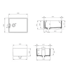 Rangemaster Grange Belfast 1 Bowl Gloss White Fireclay Ceramic Kitchen Sink & Waste - 595 X 455mm -Vado Sale Store rangemaster grange belfast sink tech drawing