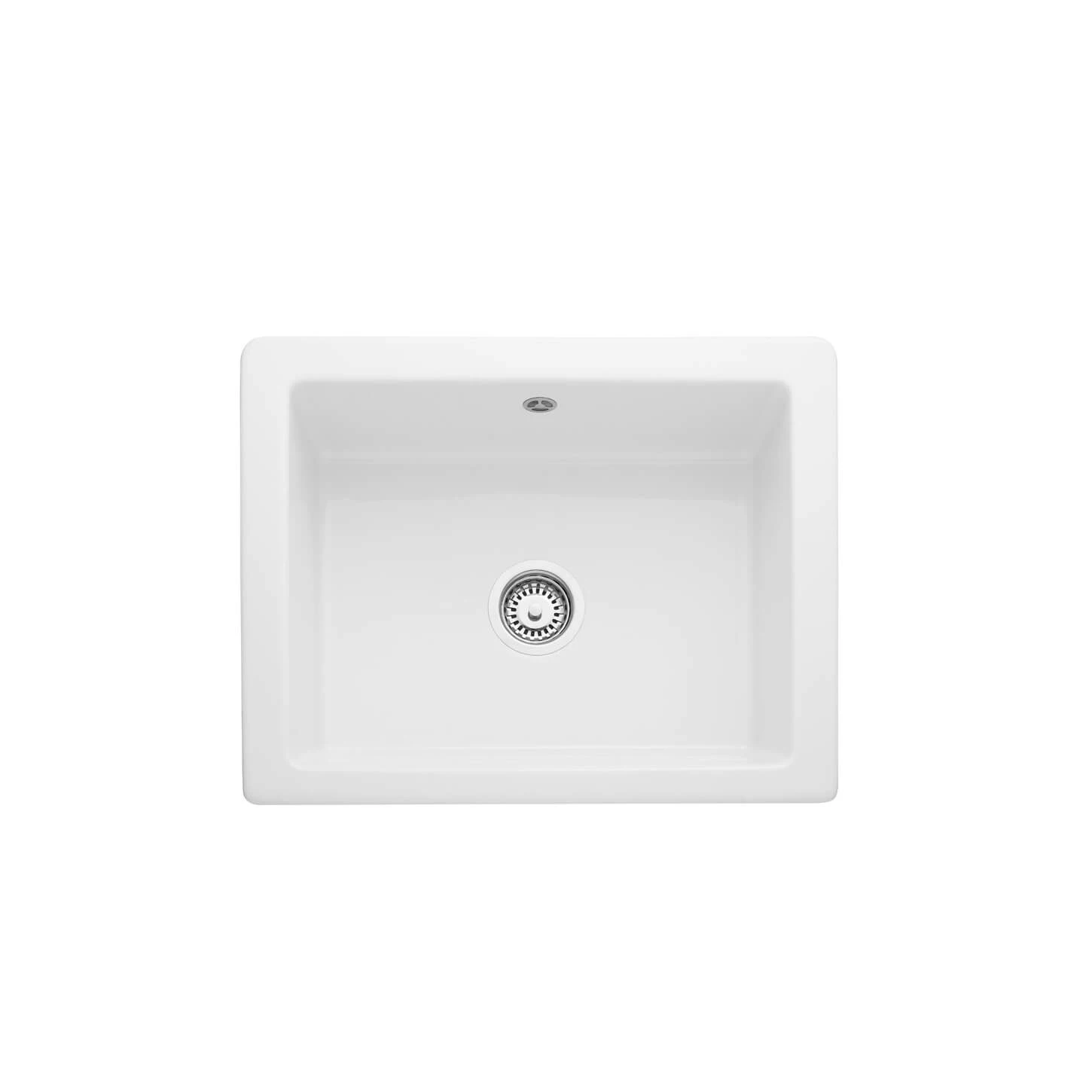 Rangemaster Hartland Belfast 1 Bowl Gloss White Fireclay Ceramic Kitchen Sink & Waste - 622 X 494mm 4 Rangemaster Hartland Belfast 1 Bowl Gloss White Fireclay Ceramic Kitchen Sink & Waste - 622 X 494mm - Image 2