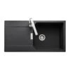 Rangemaster Mayon Large 1 Bowl Igneous Granite Dove Grey Kitchen Sink & Waste Kit With Reversible Drainer - 1000 X 510mm -Vado Sale Store rangemaster mayon 1 bowl black top down may1051as