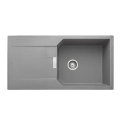 Rangemaster Mayon Large 1 Bowl Igneous Granite Dove Grey Kitchen Sink & Waste Kit With Reversible Drainer - 1000 X 510mm 8 Rangemaster Mayon Large 1 Bowl Igneous Granite Dove Grey Kitchen Sink & Waste Kit With Reversible Drainer - 1000 X 510mm -Vado Sale Store rangemaster mayon 1 bowl grey top down may1051dg