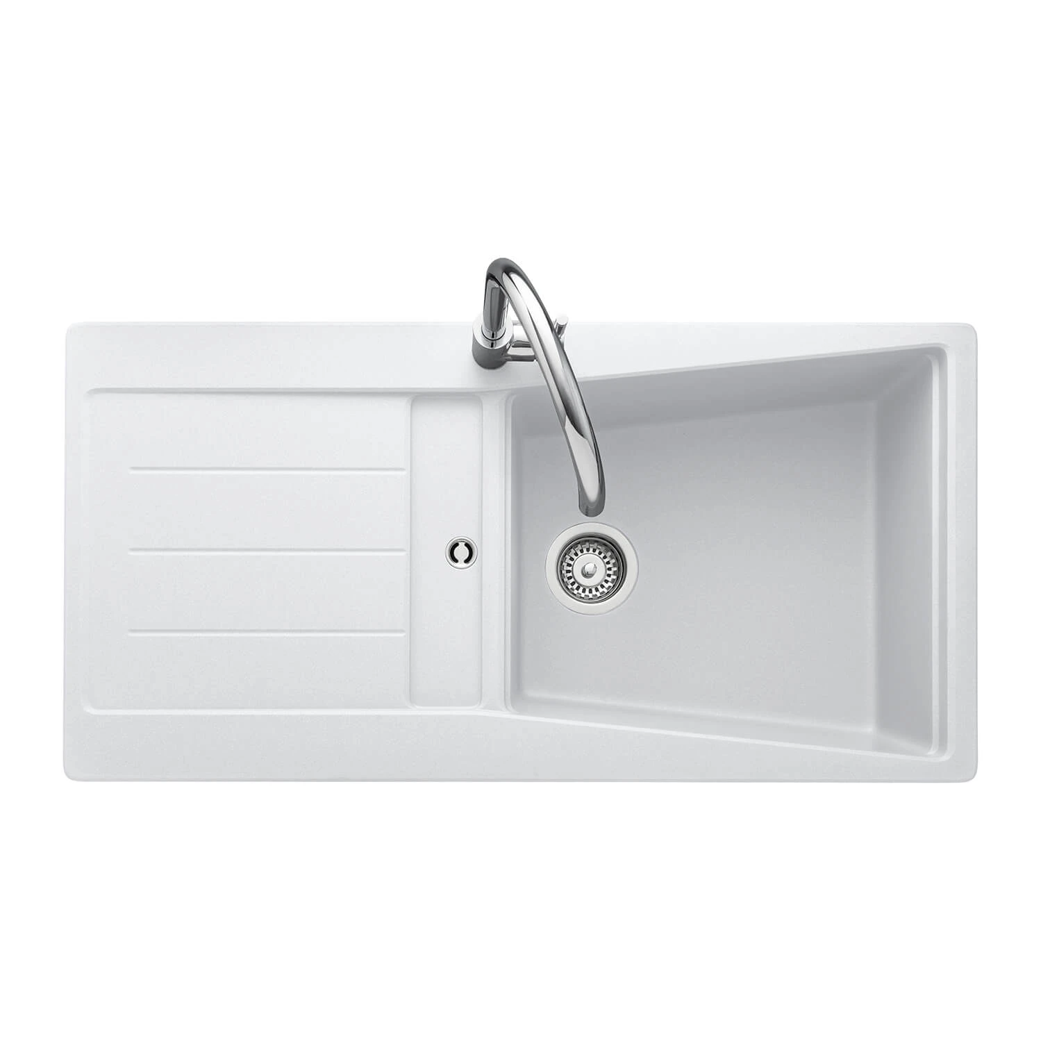 Rangemaster Mica Large 1 Bowl Igneous Granite Dove Grey Kitchen Sink & Waste Kit With Reversible Drainer - 1000 X 500mm 4 Rangemaster Mica Large 1 Bowl Igneous Granite Dove Grey Kitchen Sink & Waste Kit With Reversible Drainer - 1000 X 500mm - Image 2