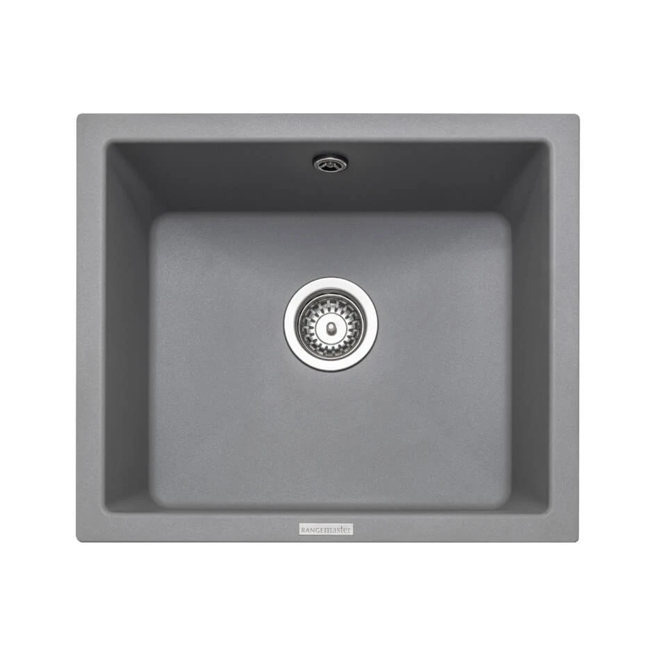 Rangemaster Paragon 1 Bowl Croma Grey Granite Composite Undermount Kitchen Sink & Waste Kit - 533 X 457mm 5 Rangemaster Paragon 1 Bowl Croma Grey Granite Composite Undermount Kitchen Sink & Waste Kit - 533 X 457mm - Image 3